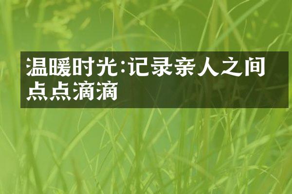 温暖时光:记录亲人之间的点点滴滴