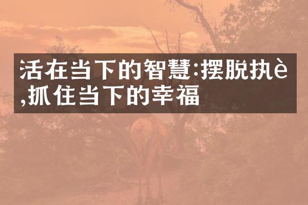 活在当下的智慧:摆脱执著,抓住当下的幸福