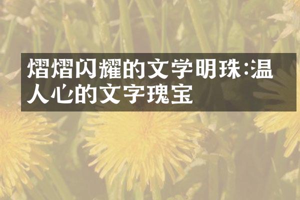 熠熠闪耀的文学明珠:温暖人心的文字瑰宝
