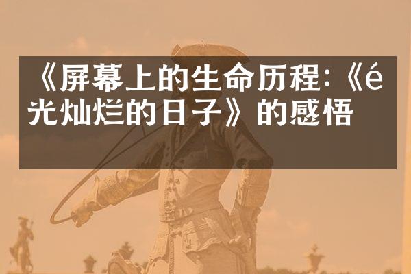 《屏幕上的生命:《阳光灿烂的日子》的感悟》