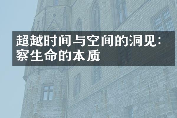 超越时间与空间的洞见:洞察生命的本质