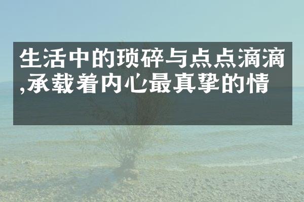 生活中的琐碎与点点滴滴,承载着内心最真挚的情愫