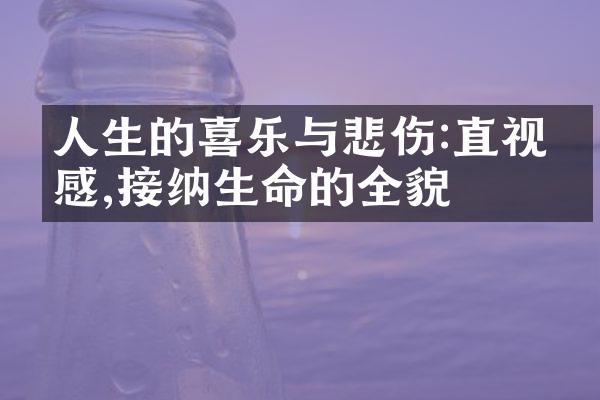 人生的喜乐与悲伤:直视情感,接纳生命的全貌