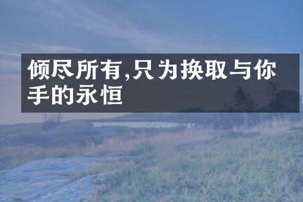 倾尽所有,只为换取与你携手的永恒