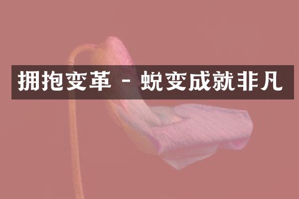 拥抱变革 - 蜕变成就非凡