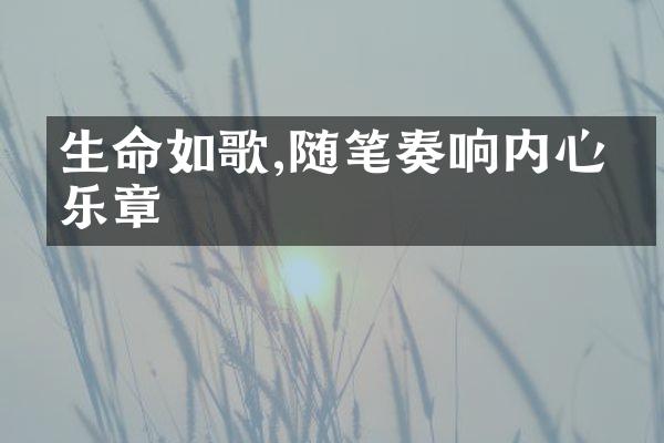 生命如歌,随笔奏响内心的乐章