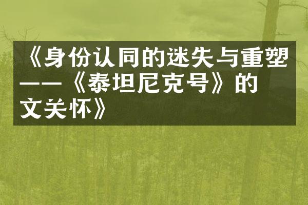 《身份认同的迷失与重塑——《泰坦尼克号》的人文关怀》