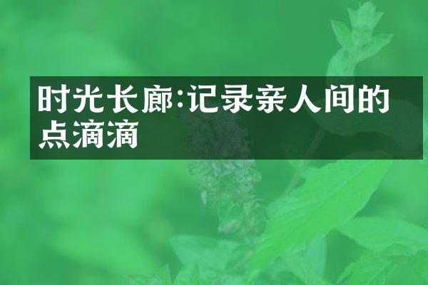 时光长廊:记录亲人间的点点滴滴