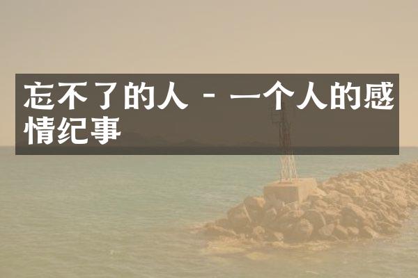 忘不了的人 - 一个人的感情纪事