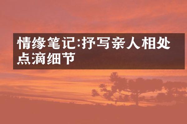 情缘笔记:抒写亲人相处的点滴细节
