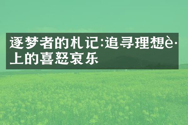 逐梦者的札记:追寻理想路上的喜怒哀乐