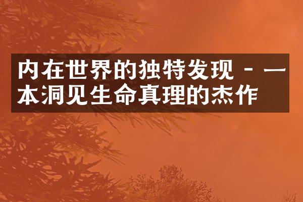 内在世界的独特发现 - 一本洞见生命真理的杰作