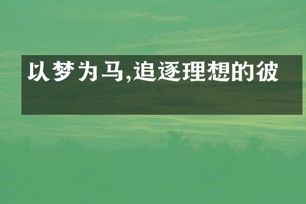 以梦为马,追逐理想的彼岸