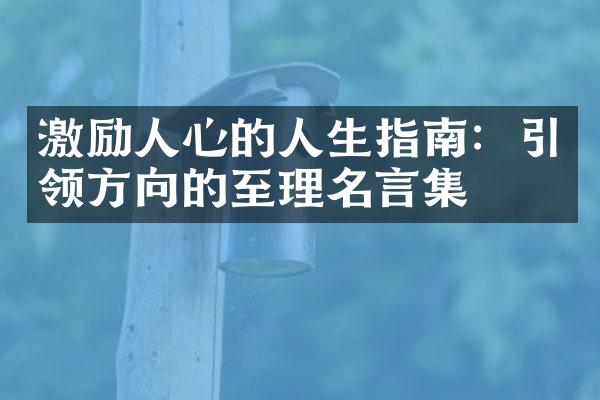 激励人心的人生指南：引领方向的至理名言集