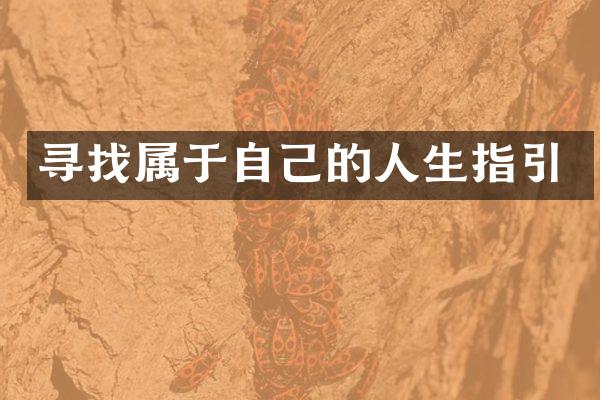 寻找属于自己的人生指引
