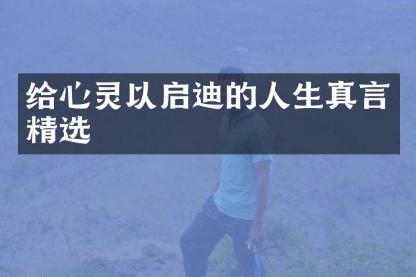 给心灵以启迪的人生真言精选