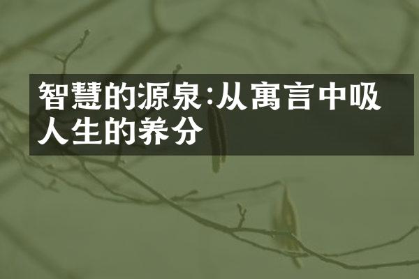 智慧的源泉:从寓言中吸取人生的养分