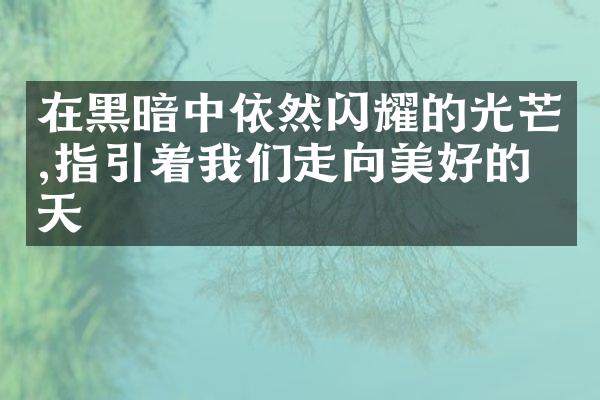 在黑暗中依然闪耀的光芒,指引着我们走向美好的明天