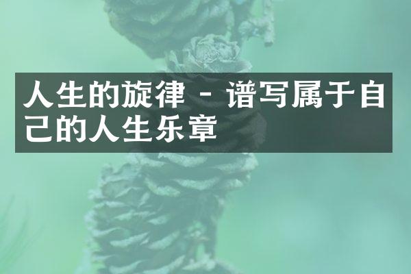 人生的旋律 - 谱写属于自己的人生乐章