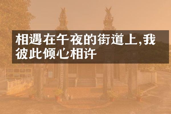 相遇在午夜的街道上,我们彼此倾心相许