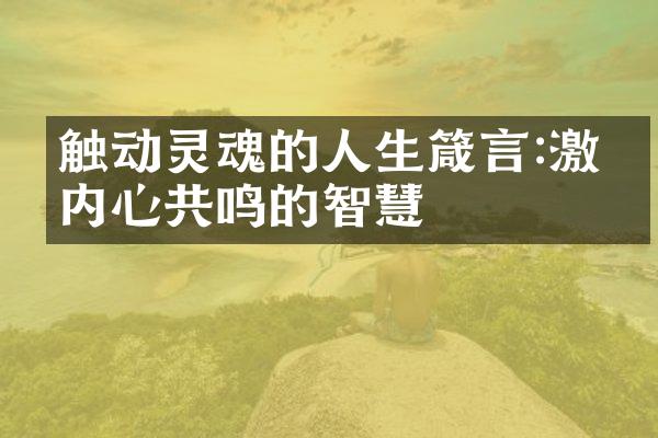 触动灵魂的人生箴言:激发内心共鸣的智慧