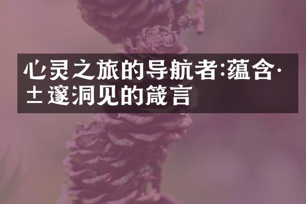 心灵之旅的导航者:蕴含深邃洞见的箴言