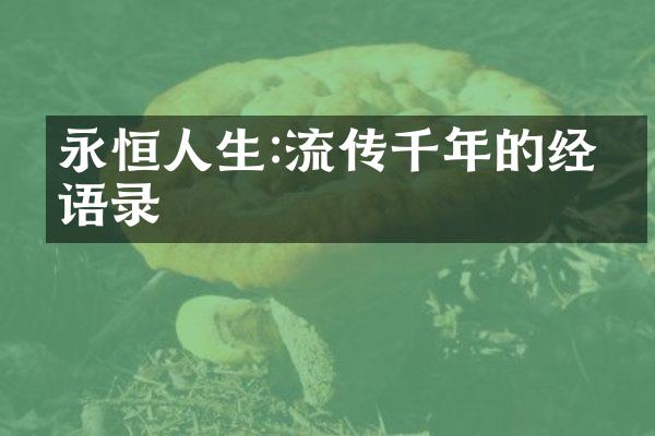 永恒人生:流传千年的经典语录
