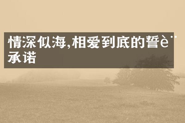 情深似海,相爱到底的誓言承诺