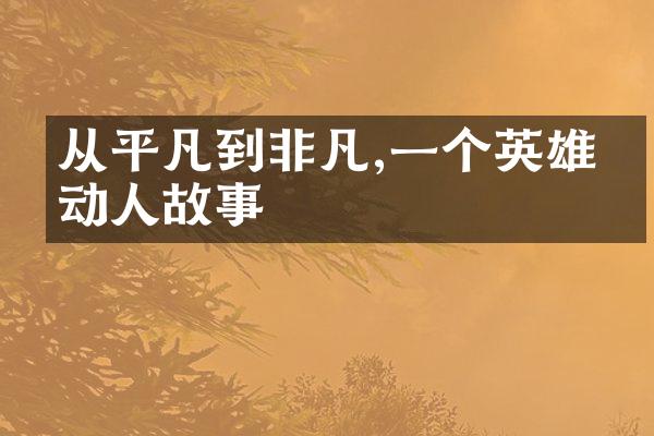 从平凡到非凡,一个英雄的动人故事