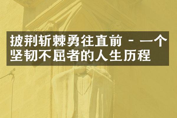 披荆斩棘勇往直前 - 一个坚韧不屈者的人生