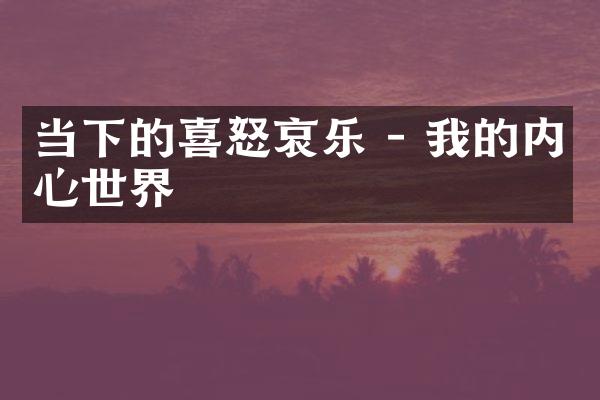 当下的喜怒哀乐 - 我的内心世界