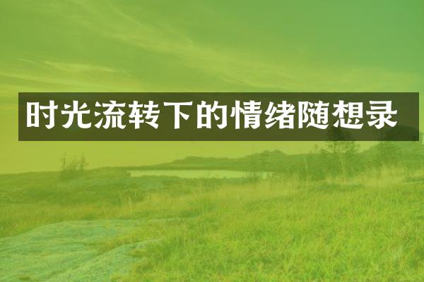 时光流转下的情绪随想录