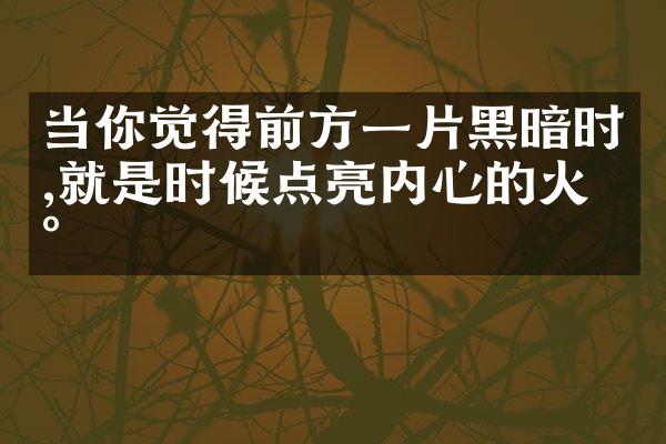 当你觉得前方一片黑暗时,就是时候点亮内心的火焰