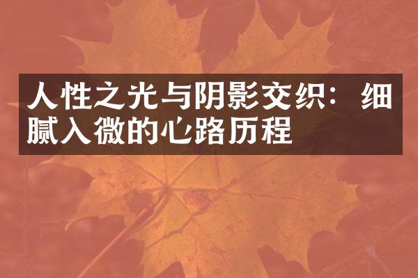 人性之光与阴影交织：细腻入微的心路