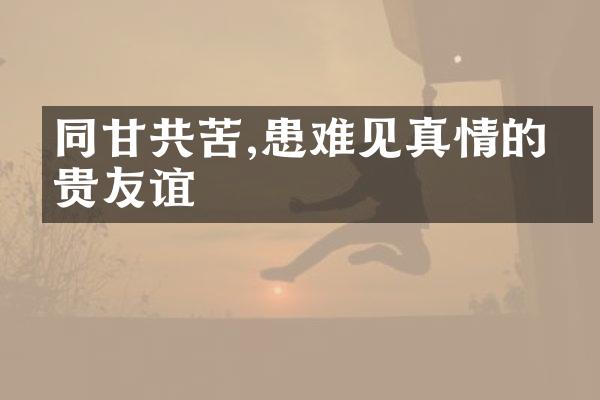 同甘共苦,患难见真情的珍贵友谊