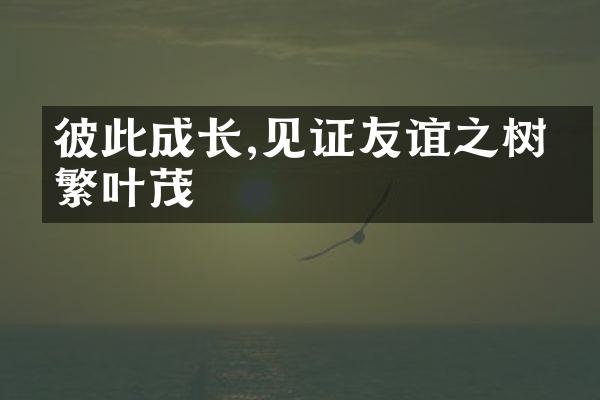 彼此成长,见证友谊之树枝繁叶茂