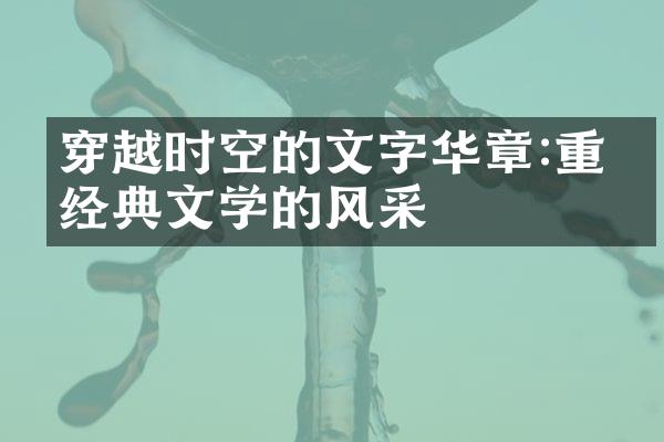 穿越时空的文字华章:重温经典文学的风采