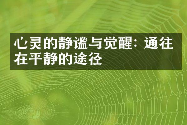 心灵的静谧与觉醒: 通往内在平静的途径