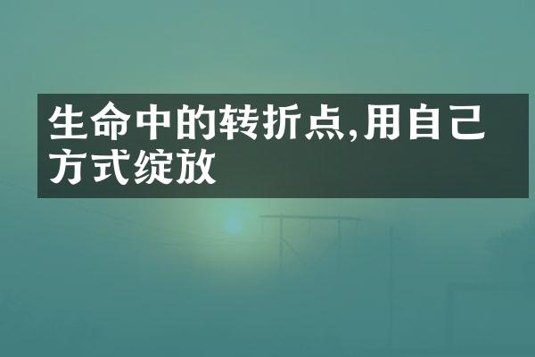 生命中的转折点,用自己的方式绽放