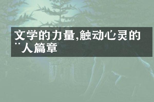 文学的力量,触动心灵的动人篇章