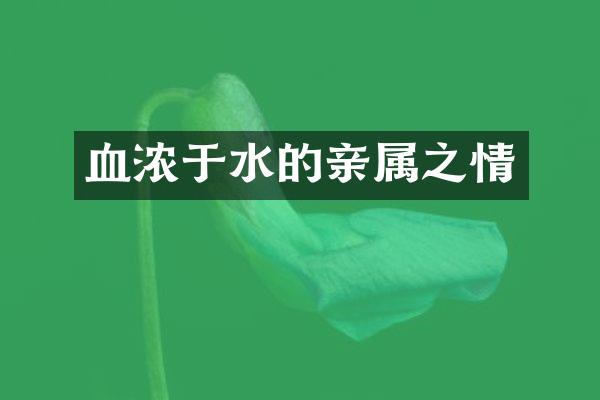 血浓于水的亲属之情