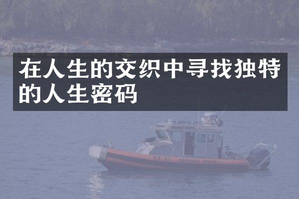 在人生的交织中寻找独特的人生密码