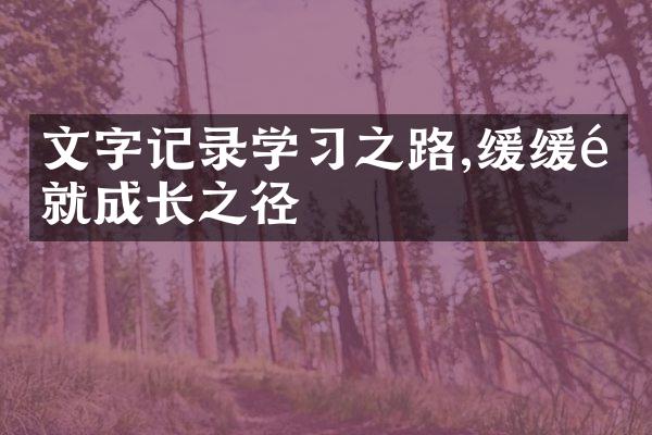 文字记录学之路,缓缓铺就成长之径