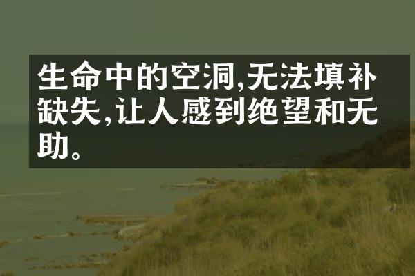 生命中的空洞,无法填补的缺失,让人感到绝望和无助。