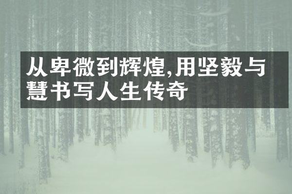 从卑微到辉煌,用坚毅与智慧书写人生传奇