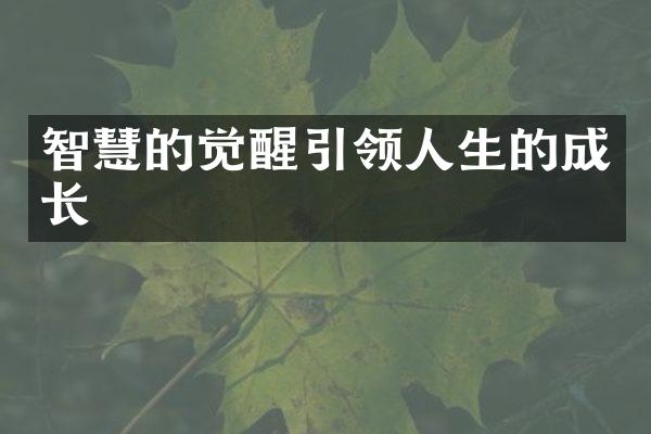 智慧的觉醒引领人生的成长