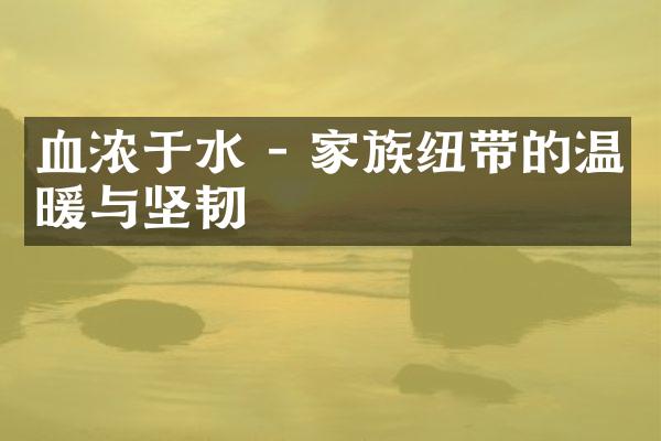 血浓于水 - 家族纽带的温暖与坚韧