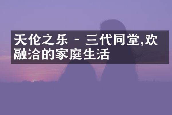 天伦之乐 - 三代同堂,欢乐融洽的家庭生活