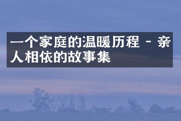 一个家庭的温暖 - 亲人相依的故事集