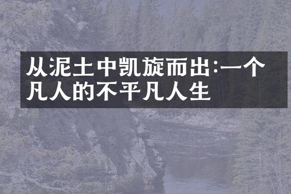 从泥土中凯旋而出:一个平凡人的不平凡人生